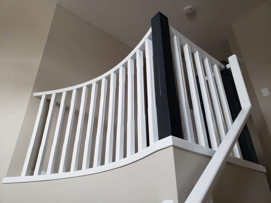 Two Tone Painted Banister Railing