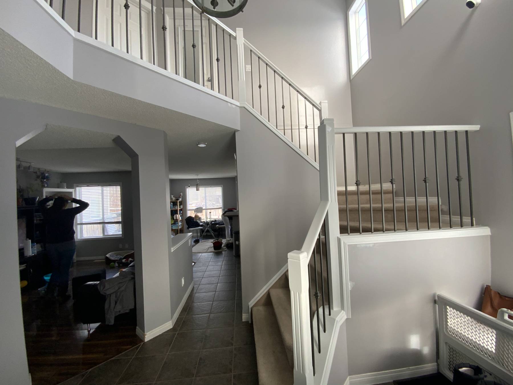 Cougar Ridge painted white banister