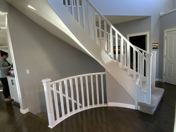 Banister Rail White After Painting