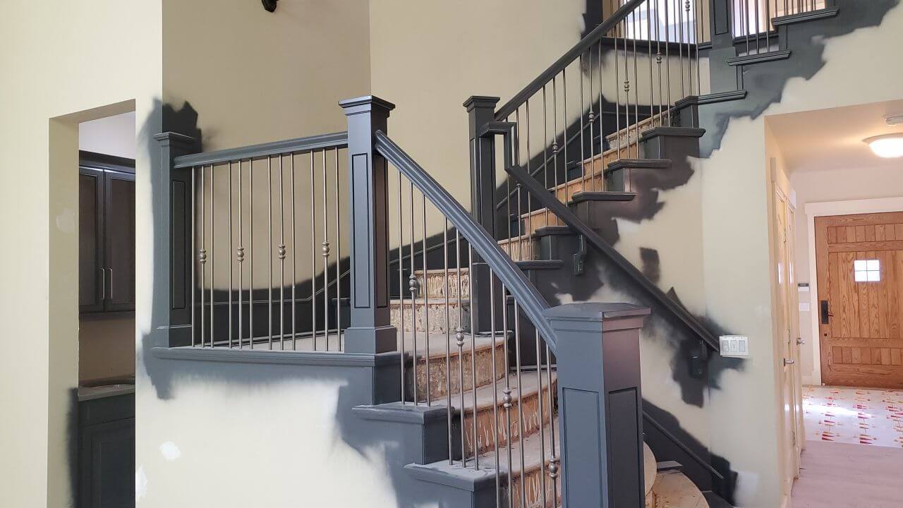 SW Calgary dark grey painted banister