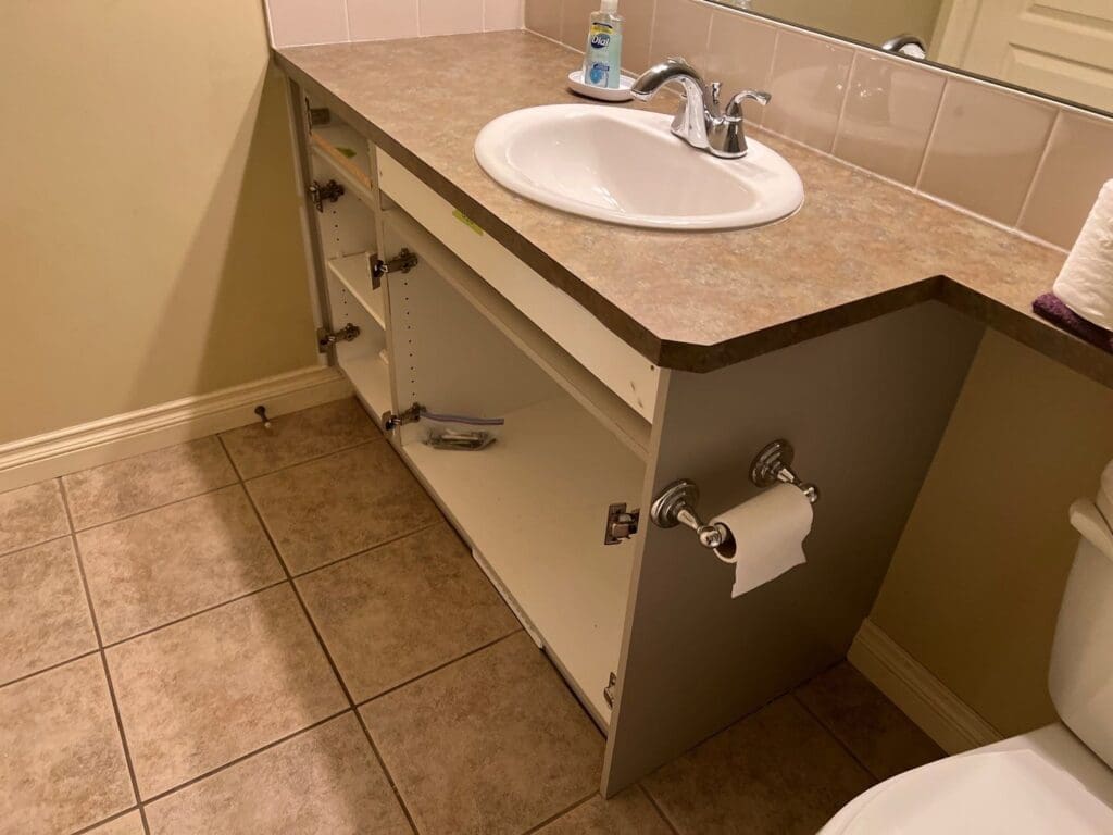 Cherry Stain Cabinets Painted Grey after 10