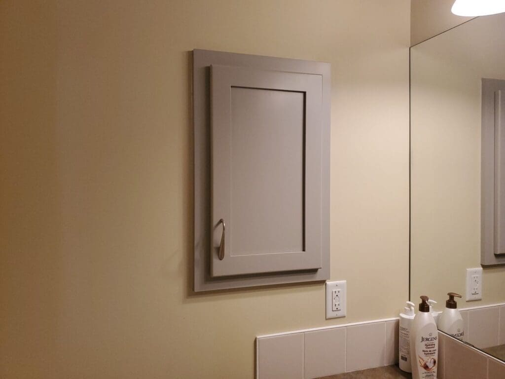 Cherry Stain Cabinets Painted Grey after 8