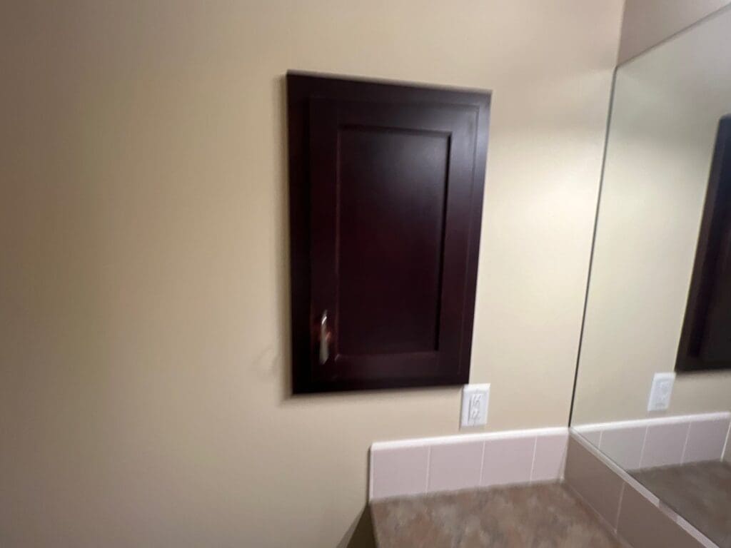 Cherry Stain Cabinets Painted Grey before 5