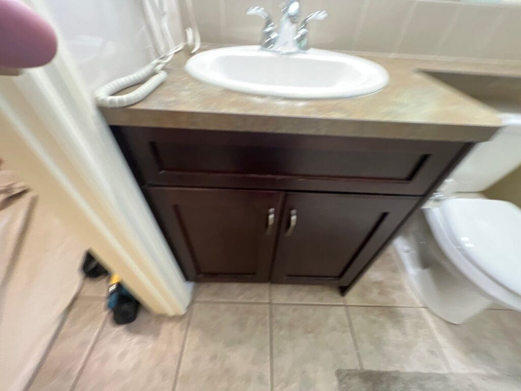 Cherry Stain Cabinets Painted Grey before 11