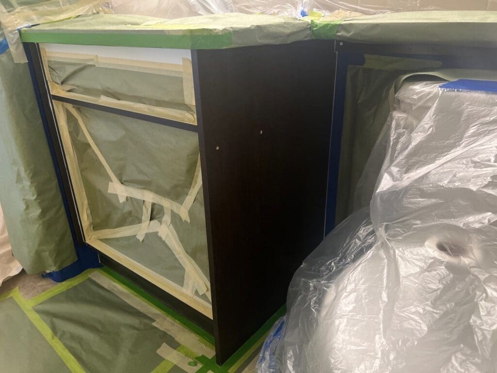 Cherry Stain Cabinets Painted Grey before 7