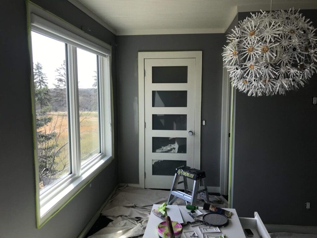 Purple Room Repainted Grey after 7