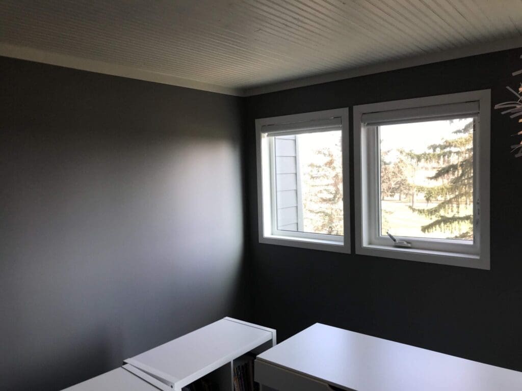 Purple Room Repainted Grey after 2