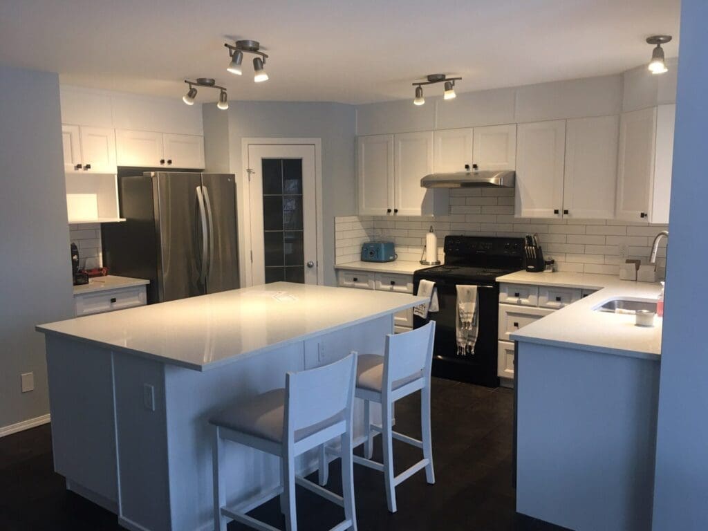 Red Cabinets Painted White after 2