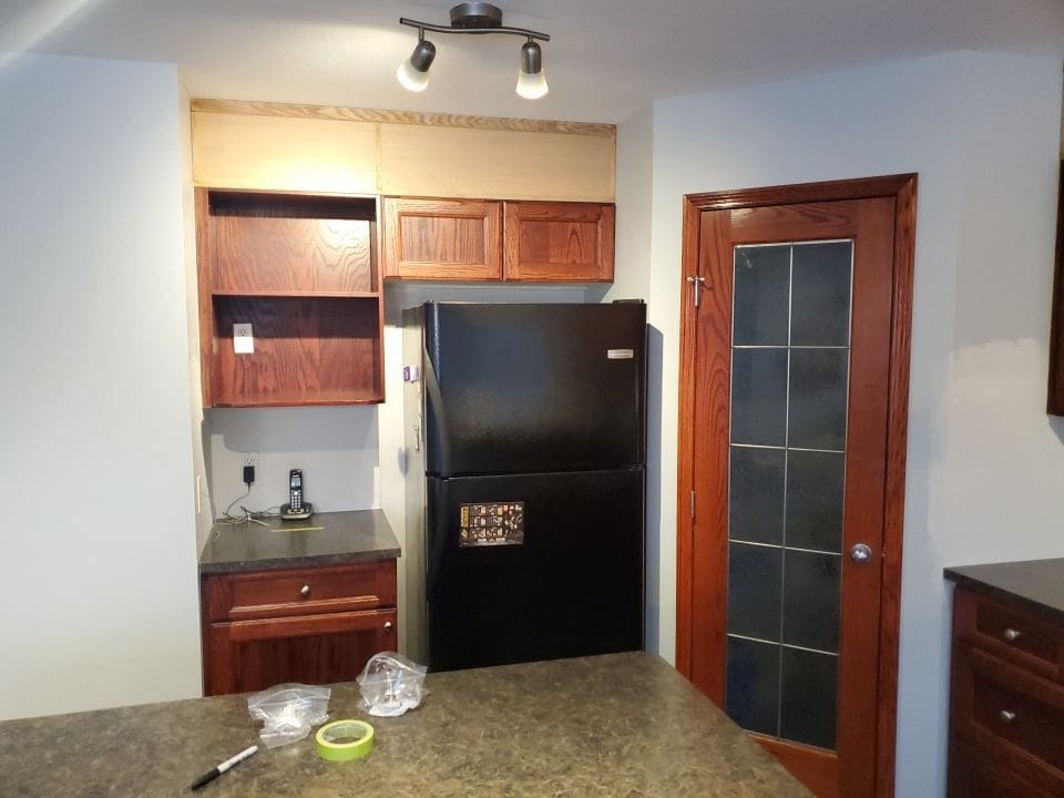 Red Cabinets Painted White before 8