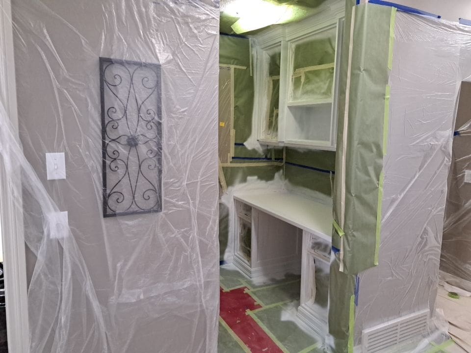 banister paint matched prep 11