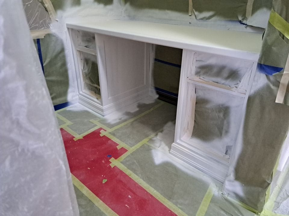 banister paint matched prep 9