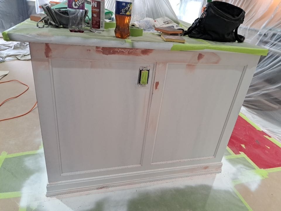 banister paint matched prep 4