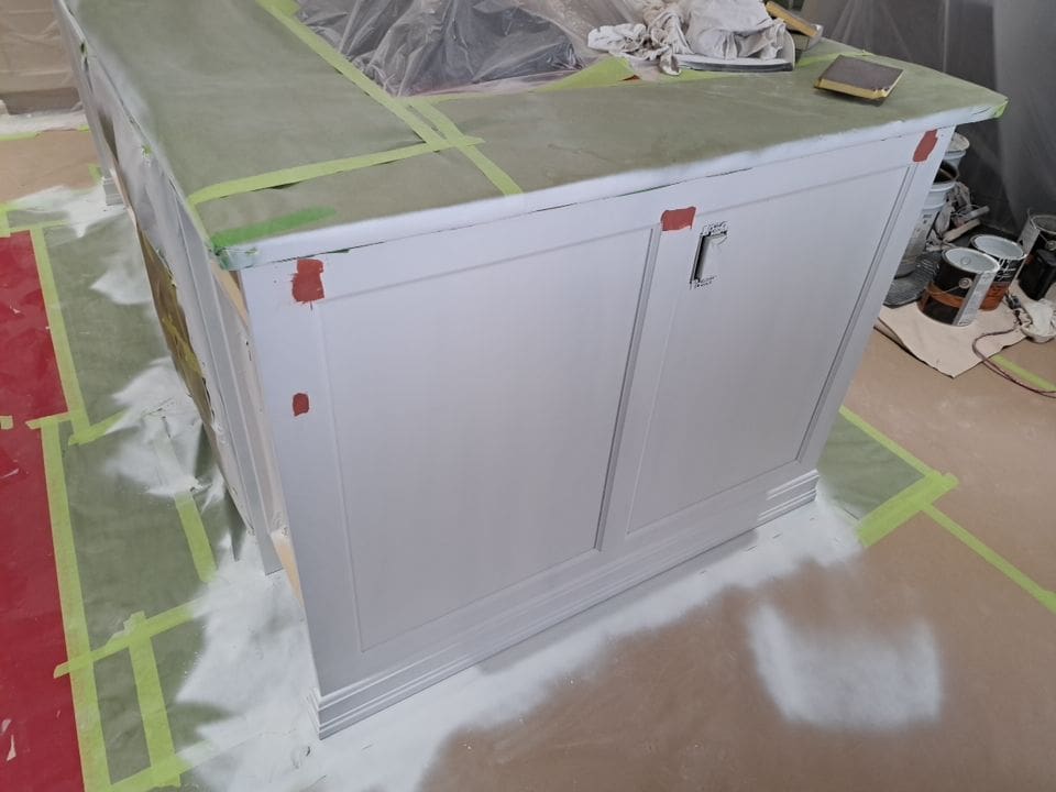 banister paint matched prep 2