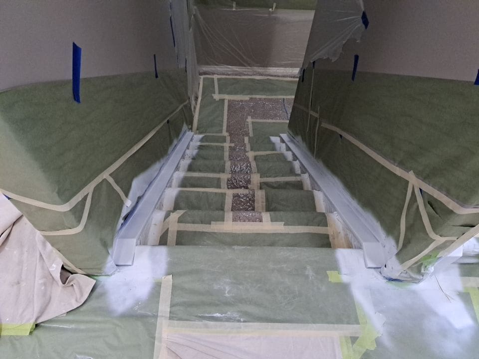 banister paint matched prep 5