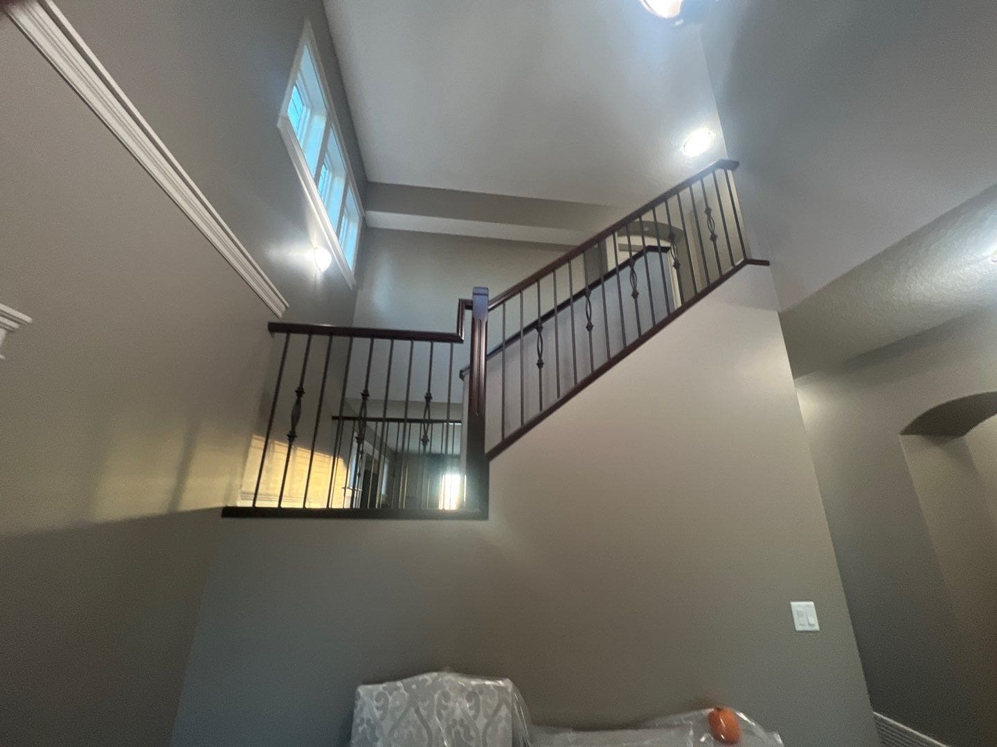 banister paint matched before 3