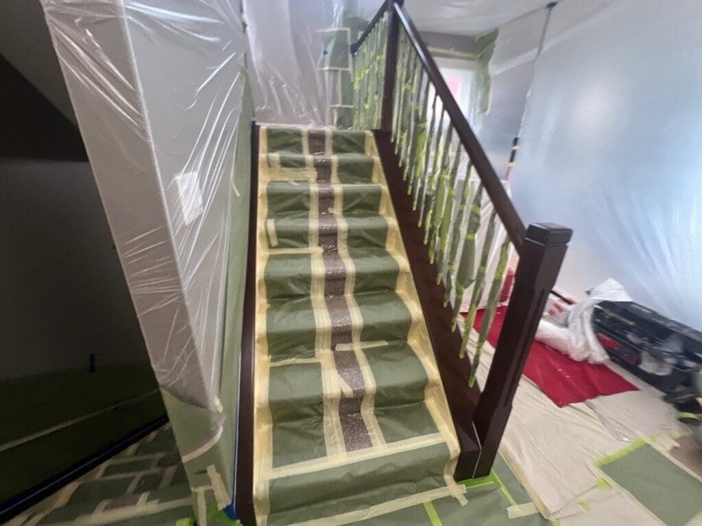 banister paint matched prep 12