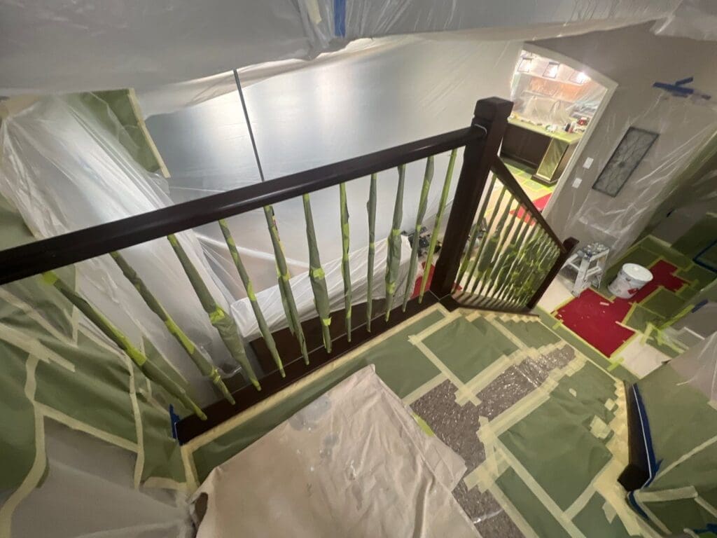 banister paint matched prep 15