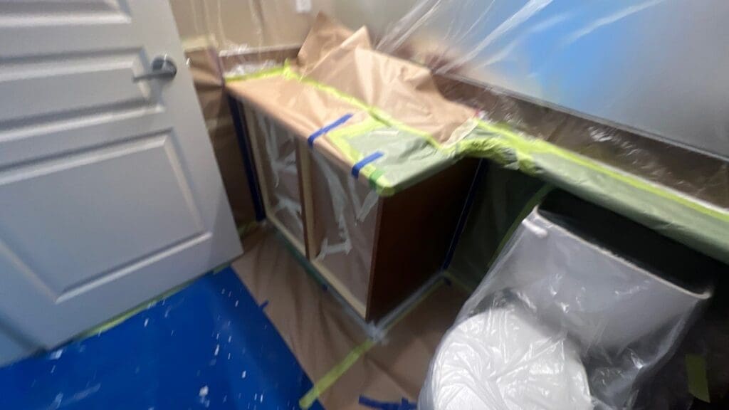 Apartment Cabinets Repainted Progress Photo 16