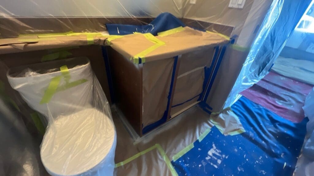 Apartment Cabinets Repainted Progress Photo 16