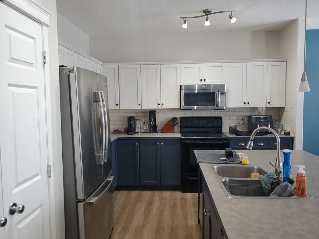 maple cabinetry painted after 5