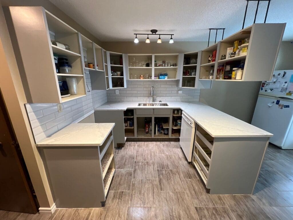 cabinets painting grey after 5