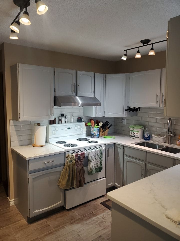 cabinets painting grey after 2