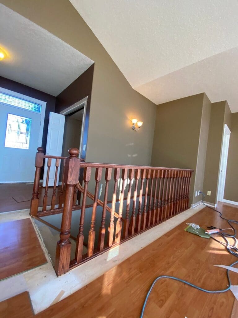 banister rail painting before 5