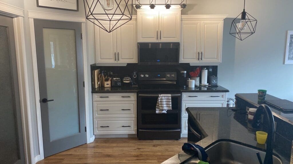 Brown Cabinets Painted Modern Two Tone after 2