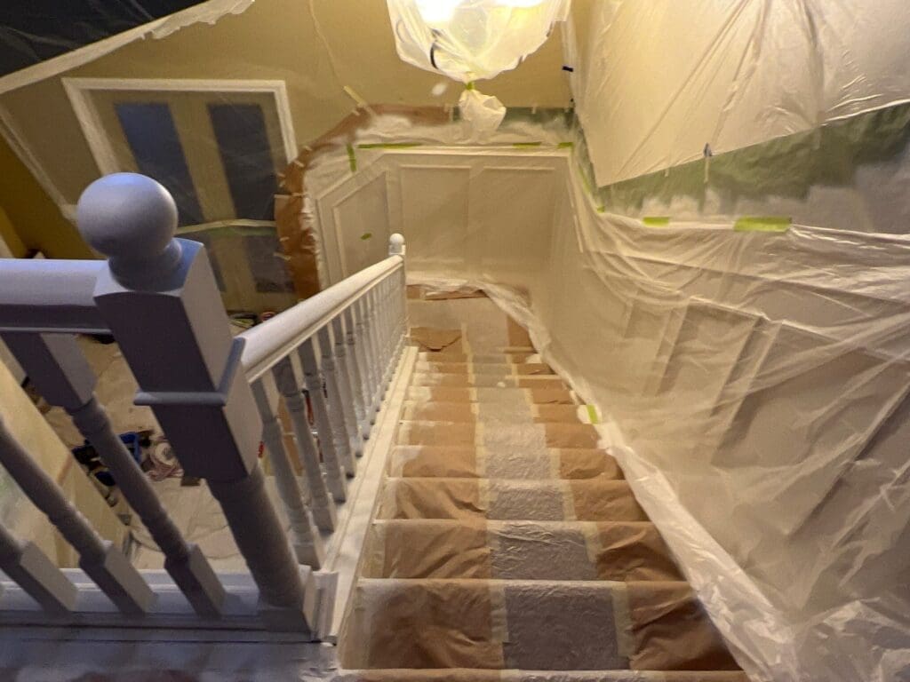 Oak Cabinetry Painted White prep 3