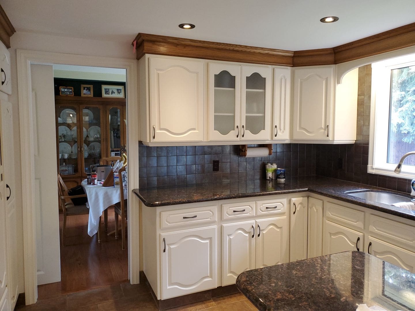 Oak Cabinetry Painted White after 8