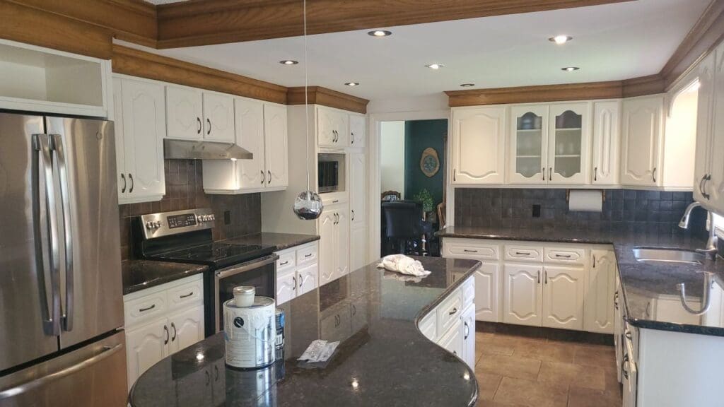 Oak Cabinetry Painted White after 11