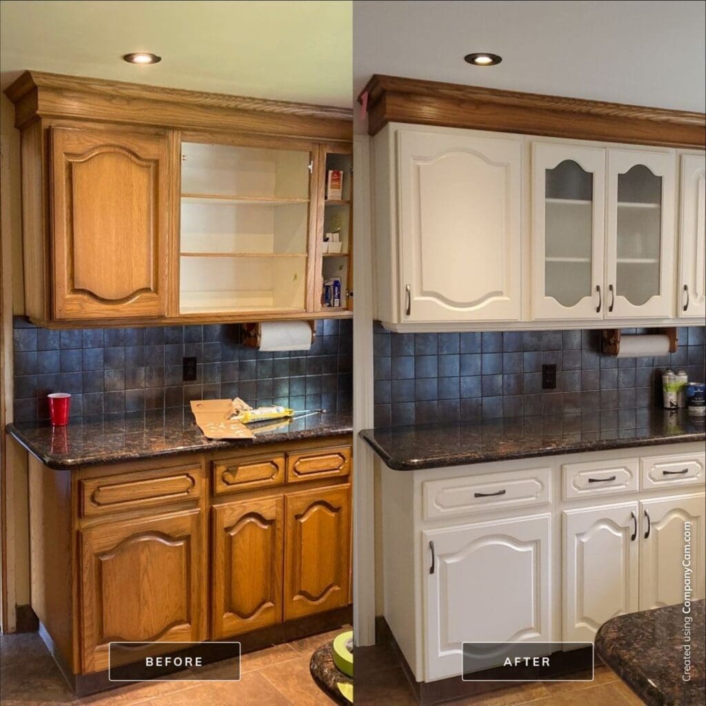 Oak Cabinetry Painted White after 12