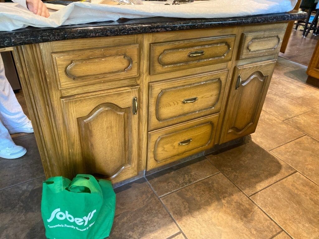 Oak Cabinetry Painted White before 6