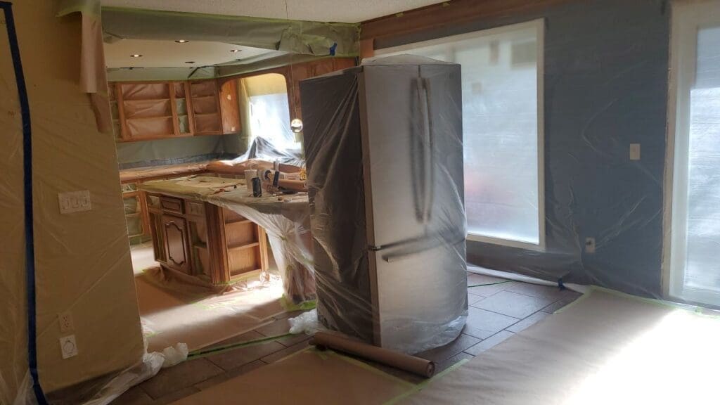 Oak Cabinetry Painted White before 7