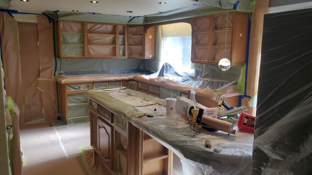 Oak Cabinetry Painted White before 8