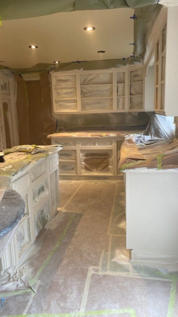 Oak Cabinetry Painted White prep 5