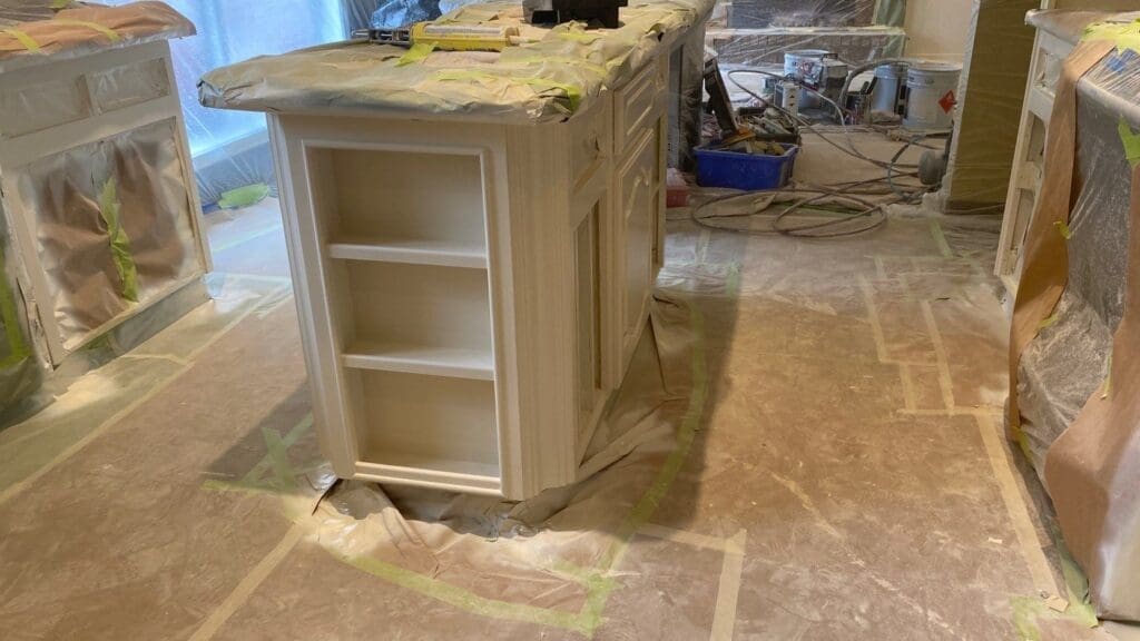 Oak Cabinetry Painted White prep 8