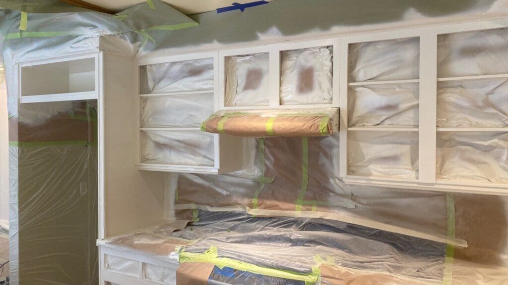 Oak Cabinetry Painted White prep 9