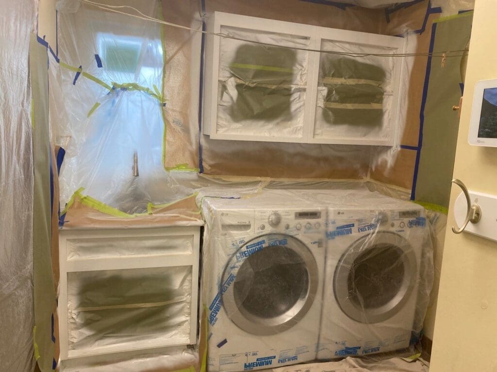 Oak Cabinetry Painted White prep 10