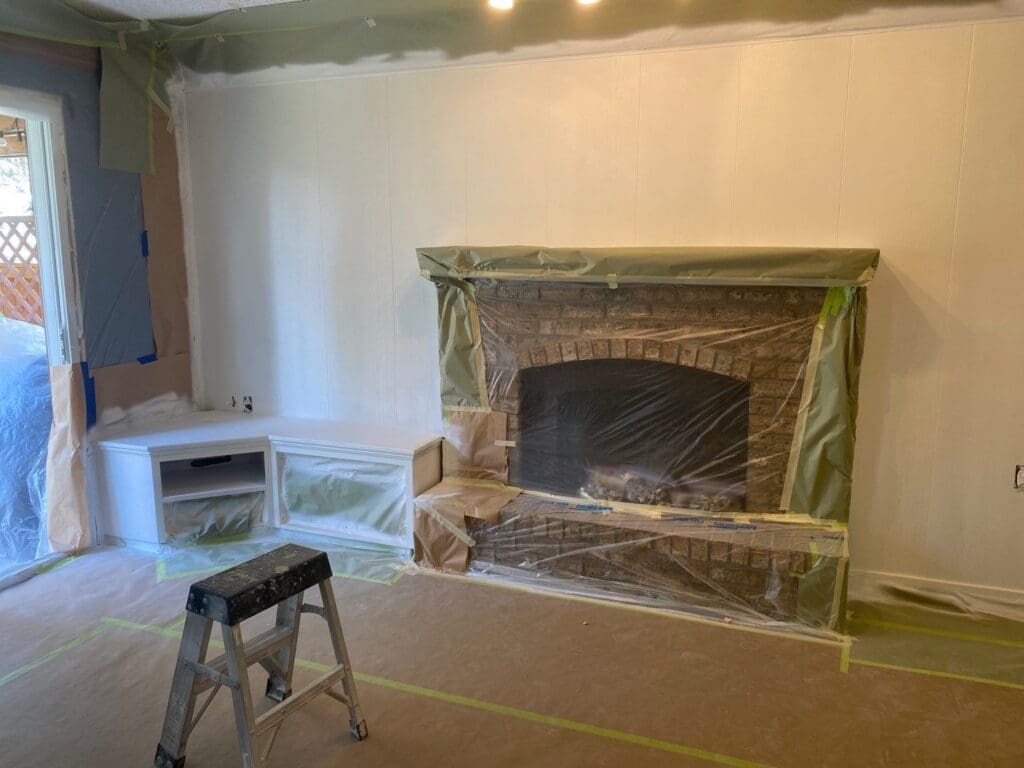 Oak Cabinetry Painted White prep 12