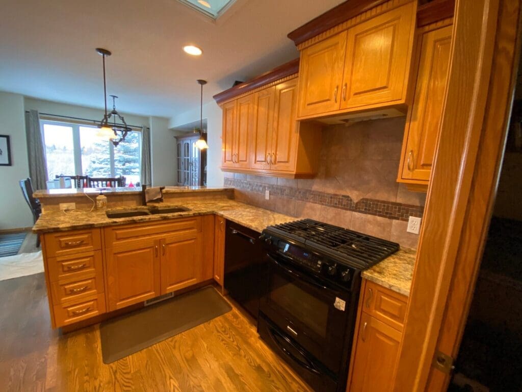 Wood Kitchen Painting White before 5