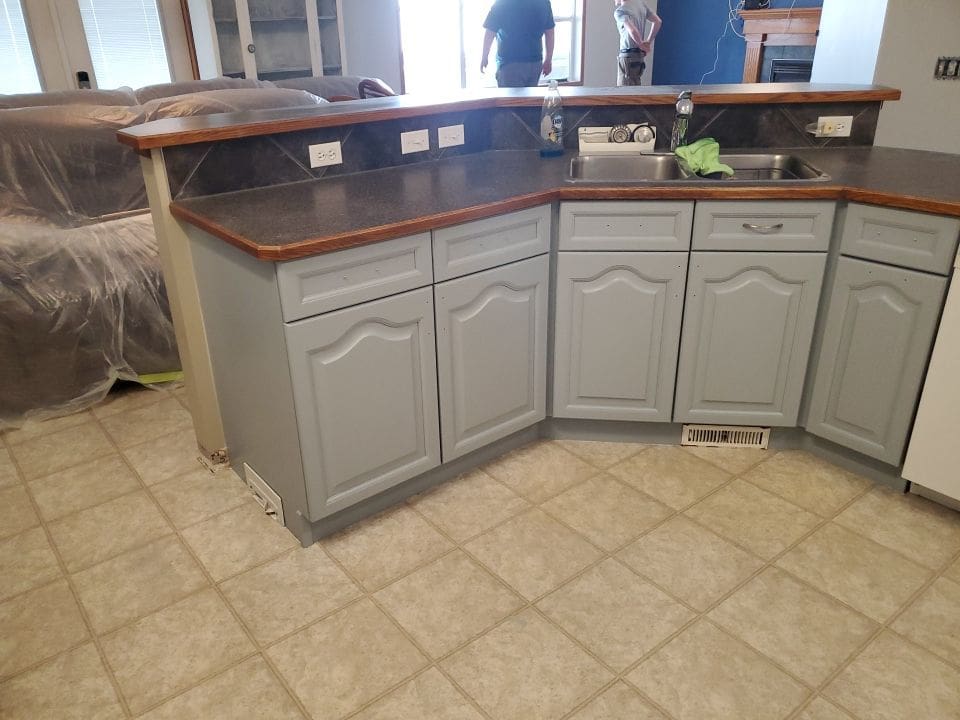 Two tone painted cabinets after 6
