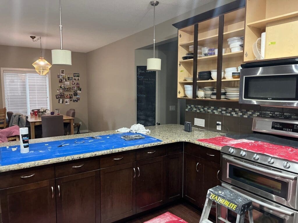 Kitchen Painted White prep 4