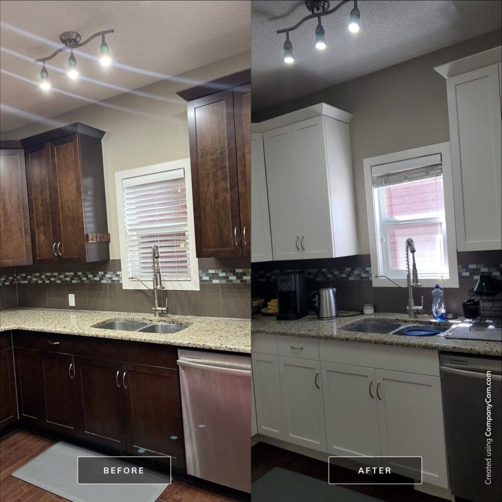 Kitchen Painted White after 17