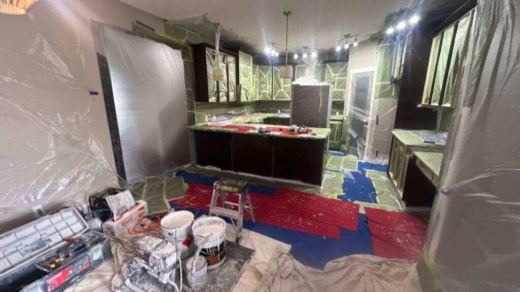 Kitchen Painted White prep 1