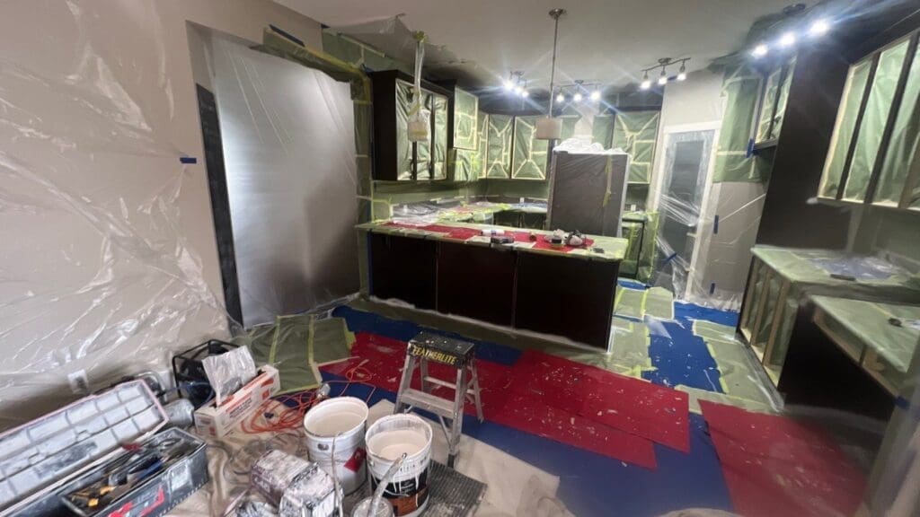 Kitchen Painted White prep 6