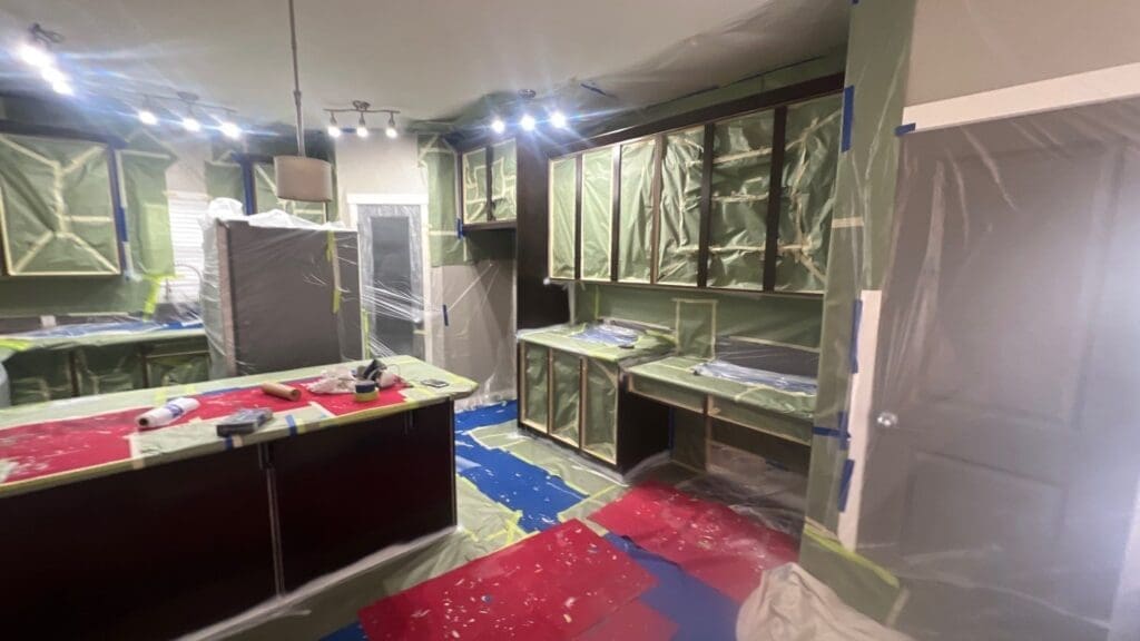 Kitchen Painted White prep 5