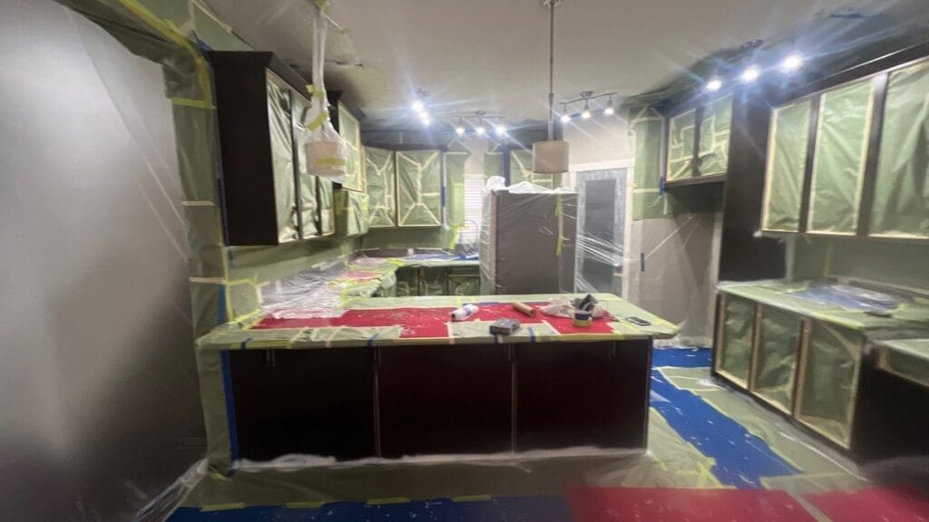 Kitchen Painted White prep 10