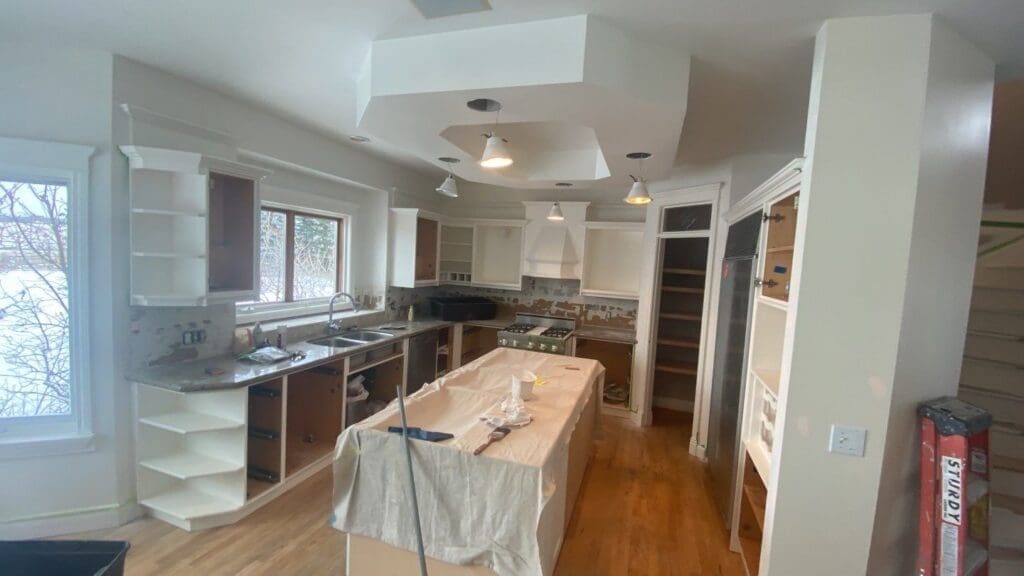 painted kitchen process