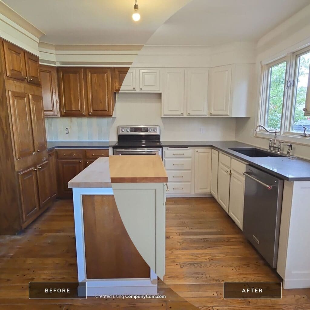 Two tone bright kitchen 5